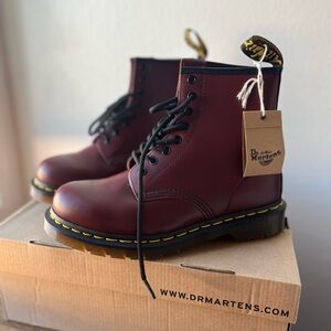 Dr. Martens Cherry Red Boots with Black Details